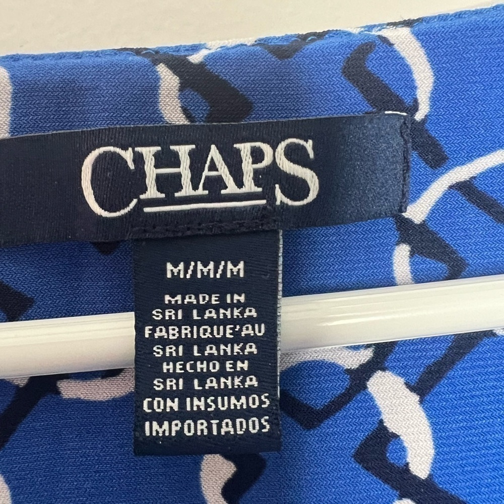 Chaps Royal Blue Sleeved Dress Size Medium - Picture 3 of 5